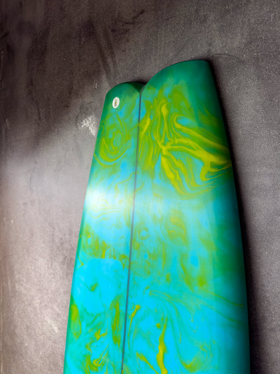 AH Vessels | 5’4” Ilúvatar Twin + Double Trailer (Goofy Foot) Green Surfboard