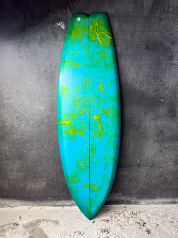 AH Vessels | 5’4” Ilúvatar Twin + Double Trailer (Goofy Foot) Green Surfboard - Surf Bored