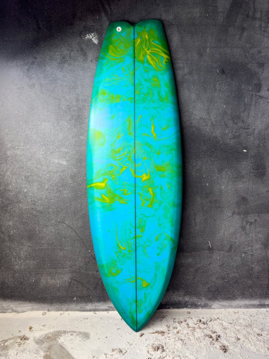 AH Vessels | 5’4” Ilúvatar Twin + Double Trailer (Goofy Foot) Green Surfboard