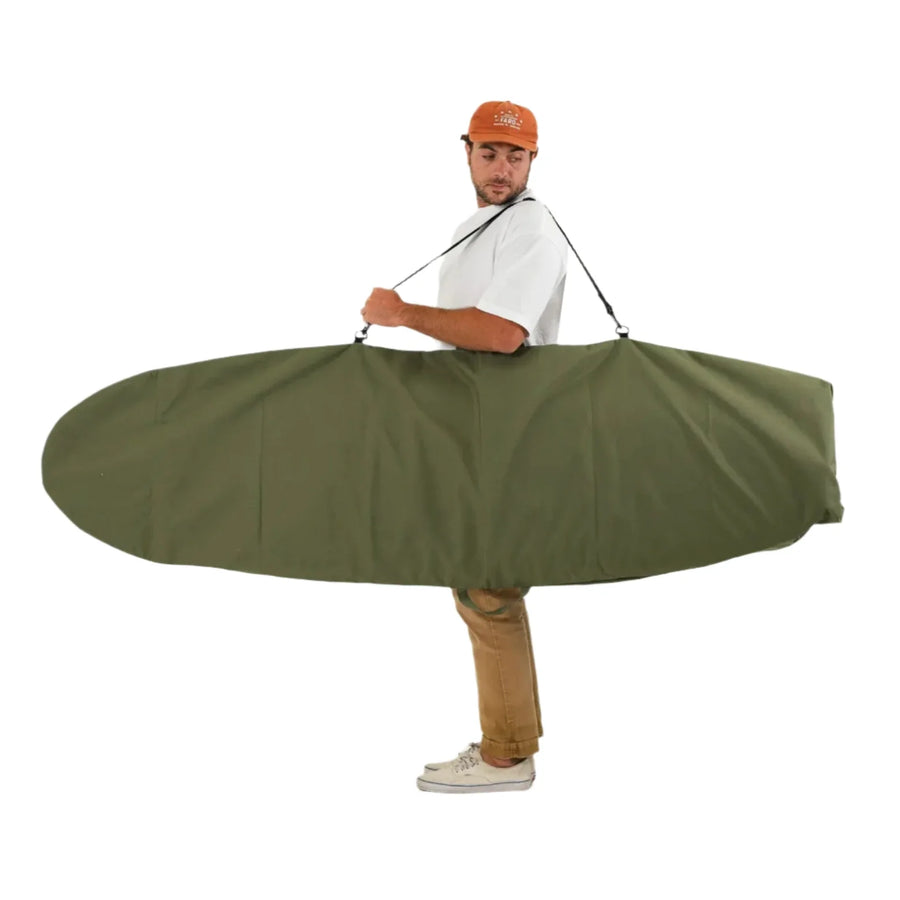 Olive Drab Canvas Surfboard Bag - Surf Bored