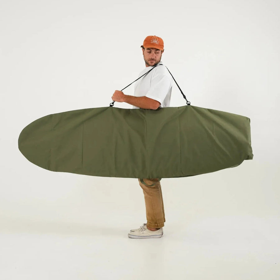 Olive Drab Canvas Surfboard Bag - Surf Bored