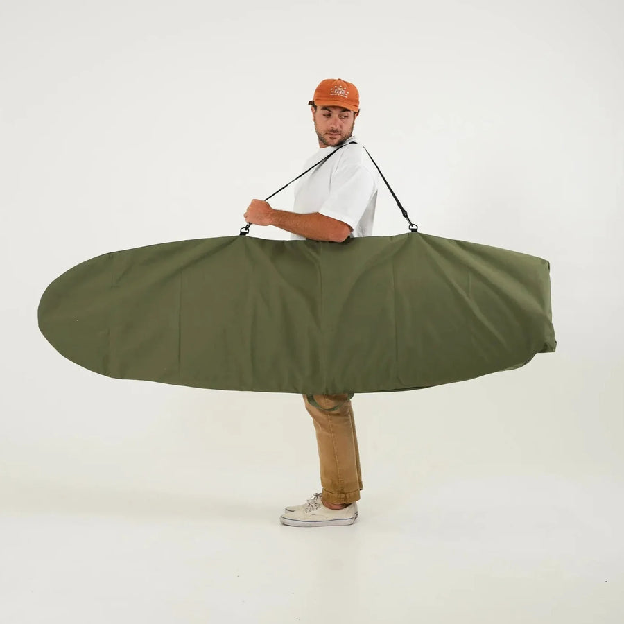 Olive Drab Canvas Surfboard Bag - Surf Bored