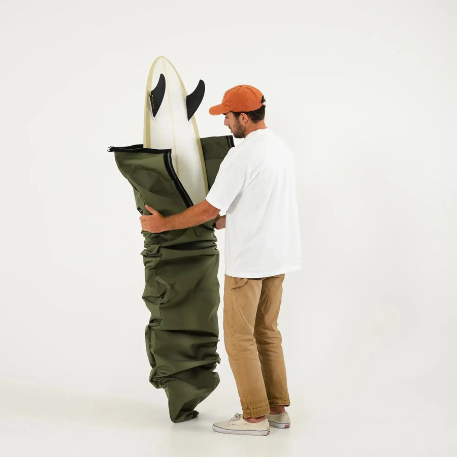 Olive Drab Canvas Surfboard Bag - Surf Bored