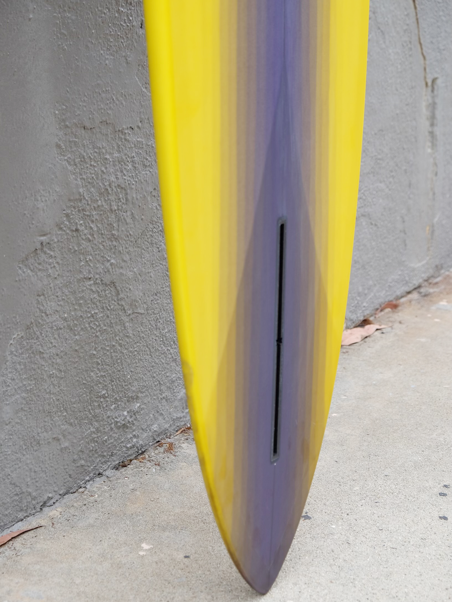 Rich Pavel Choice | 7'7” Egg Abstract Purple and Yellow Surfboard - Surf Bored