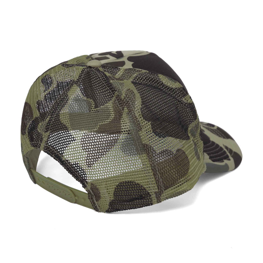 Sunrise Patch Trucker Hat | Duck Camo Green
