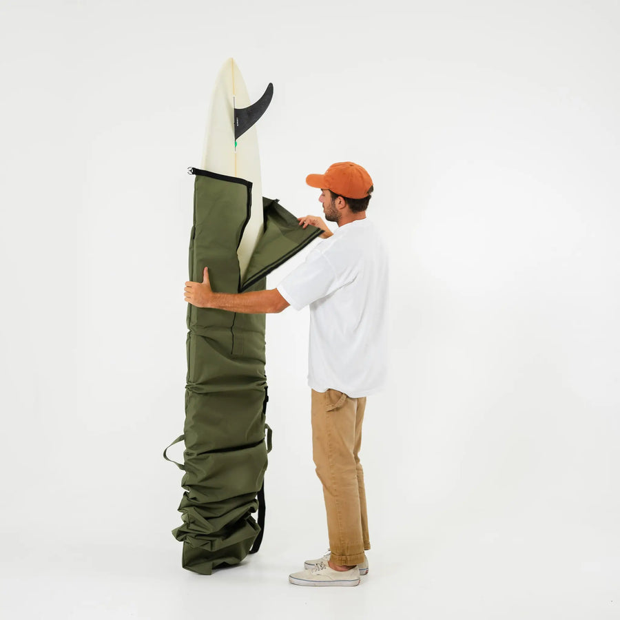 Olive Drab Canvas Surfboard Bag - Surf Bored