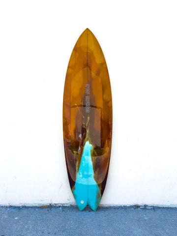 Nuevo Camino | 5'8” Talladega Twin Abstract Bronze Polished Surfboard