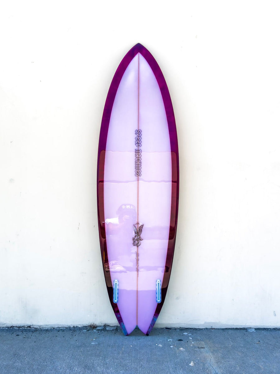 Nuevo Camino | 5'9” Talladega Twin Abstract Crimson Polished Surfboard