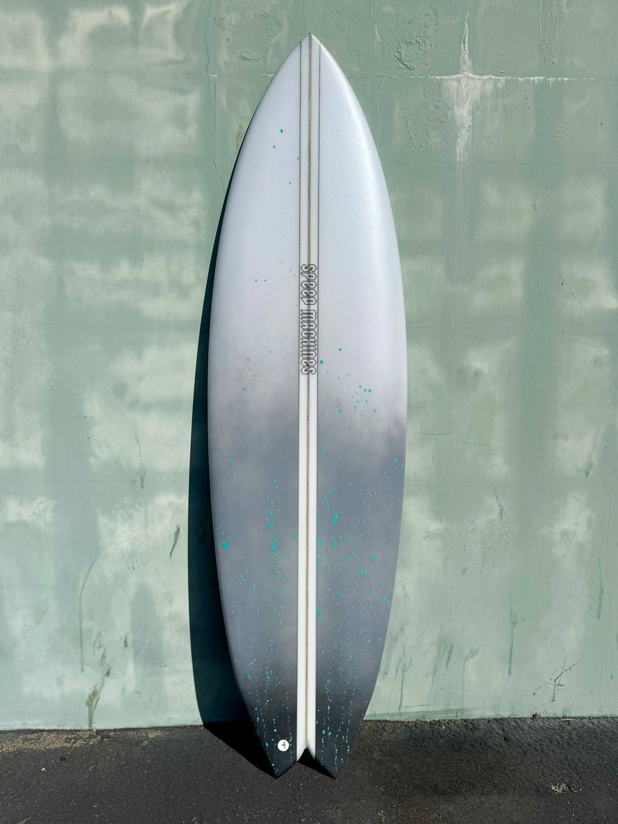 Nuevo Camino | 5’10" Talladega Twin Gray Abstract Surfboard