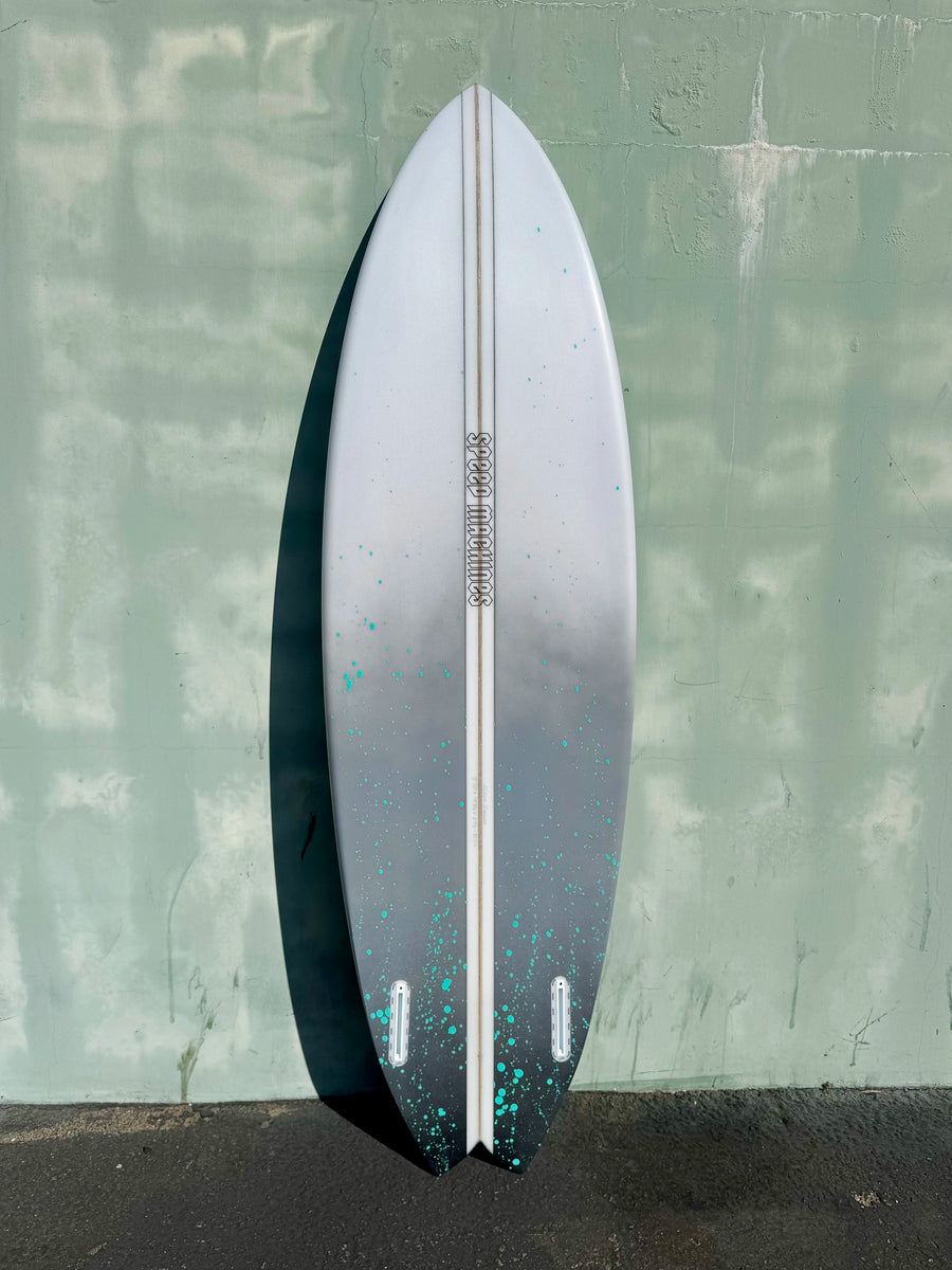 Nuevo Camino | 5’10" Talladega Twin Gray Abstract Surfboard