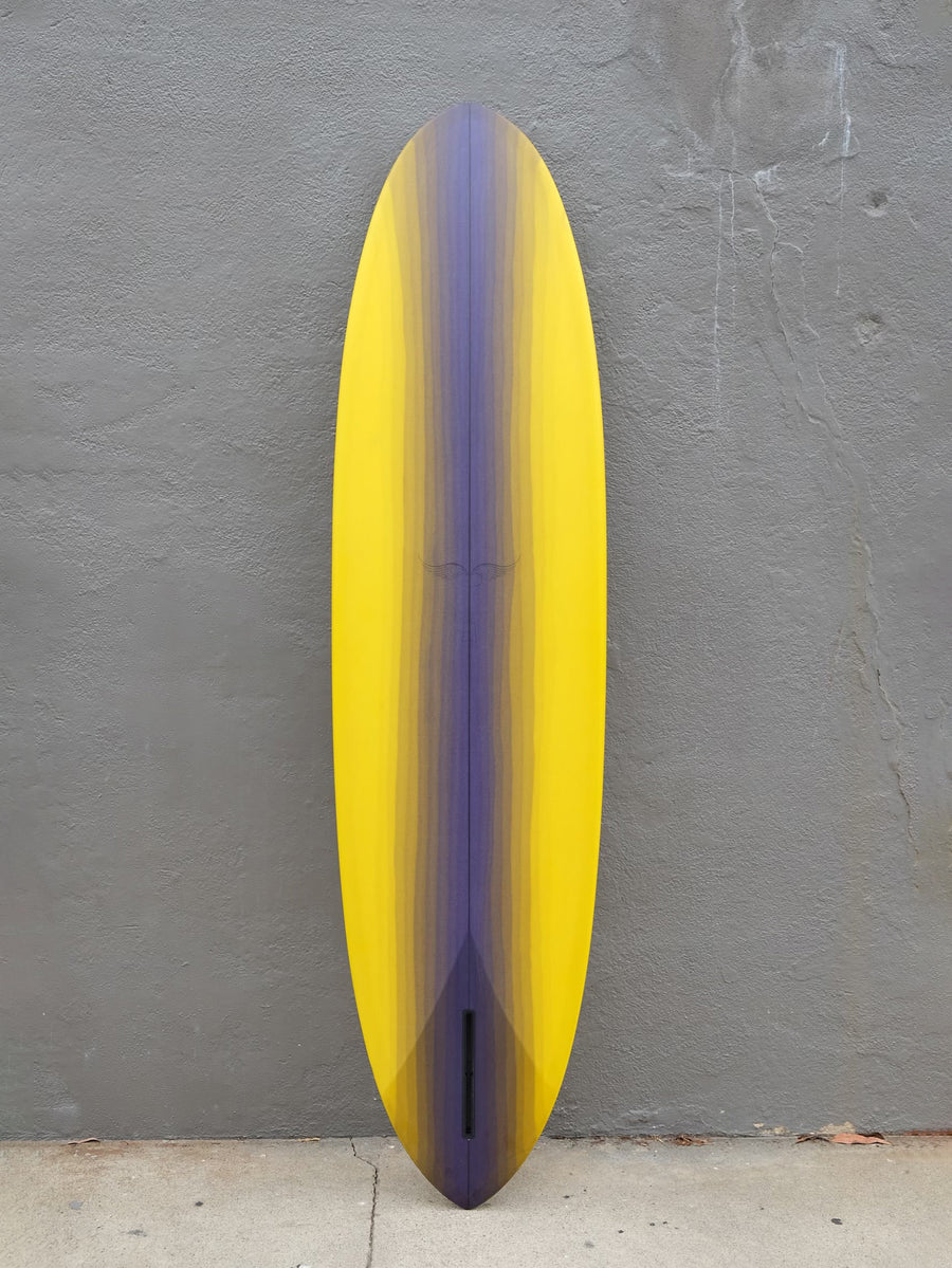 Rich Pavel Choice | 7'7” Egg Abstract Purple and Yellow Surfboard - Surf Bored