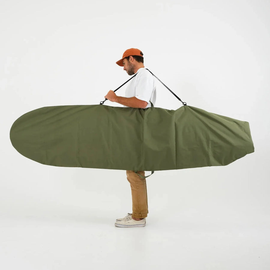 Olive Drab Canvas Surfboard Bag - Surf Bored