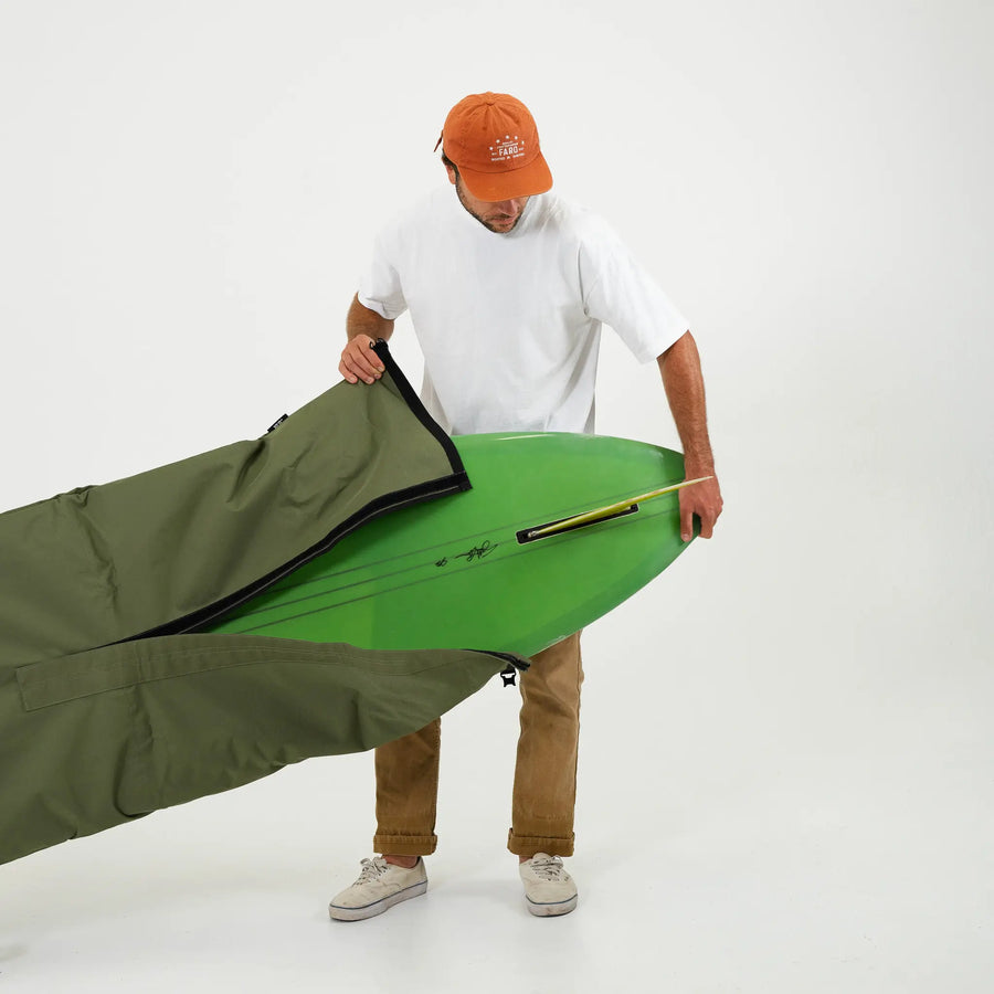 Olive Drab Canvas Surfboard Bag - Surf Bored