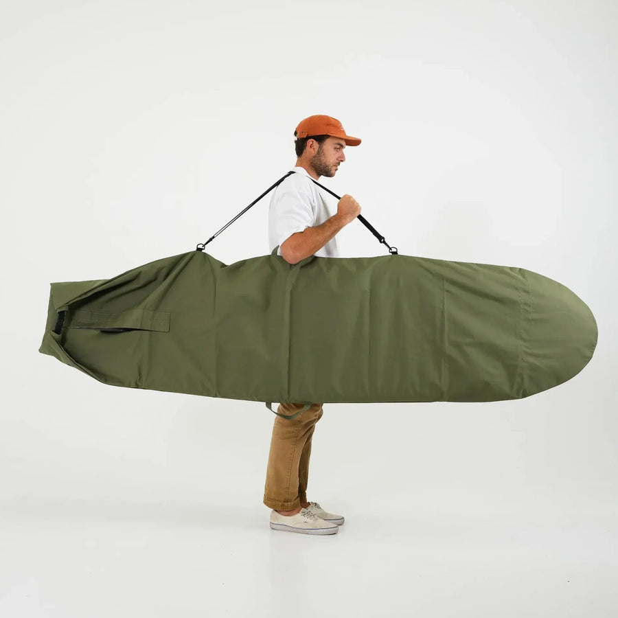 Olive Drab Canvas Surfboard Bag - Surf Bored