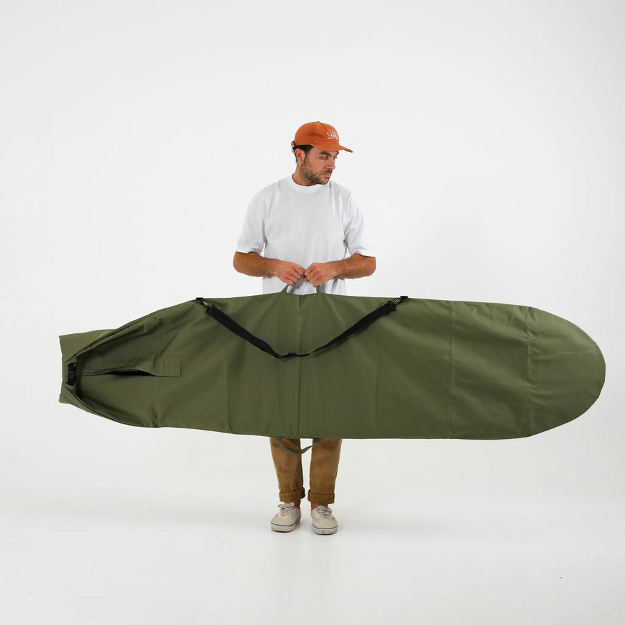 Olive Drab Canvas Surfboard Bag - Surf Bored