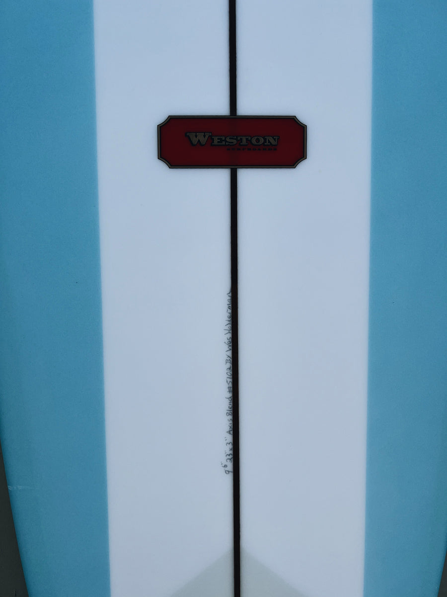 WESTON Surfboards // 9'6" Axis Blend // Baby Blue Paneled Surfboard - Surf Bored