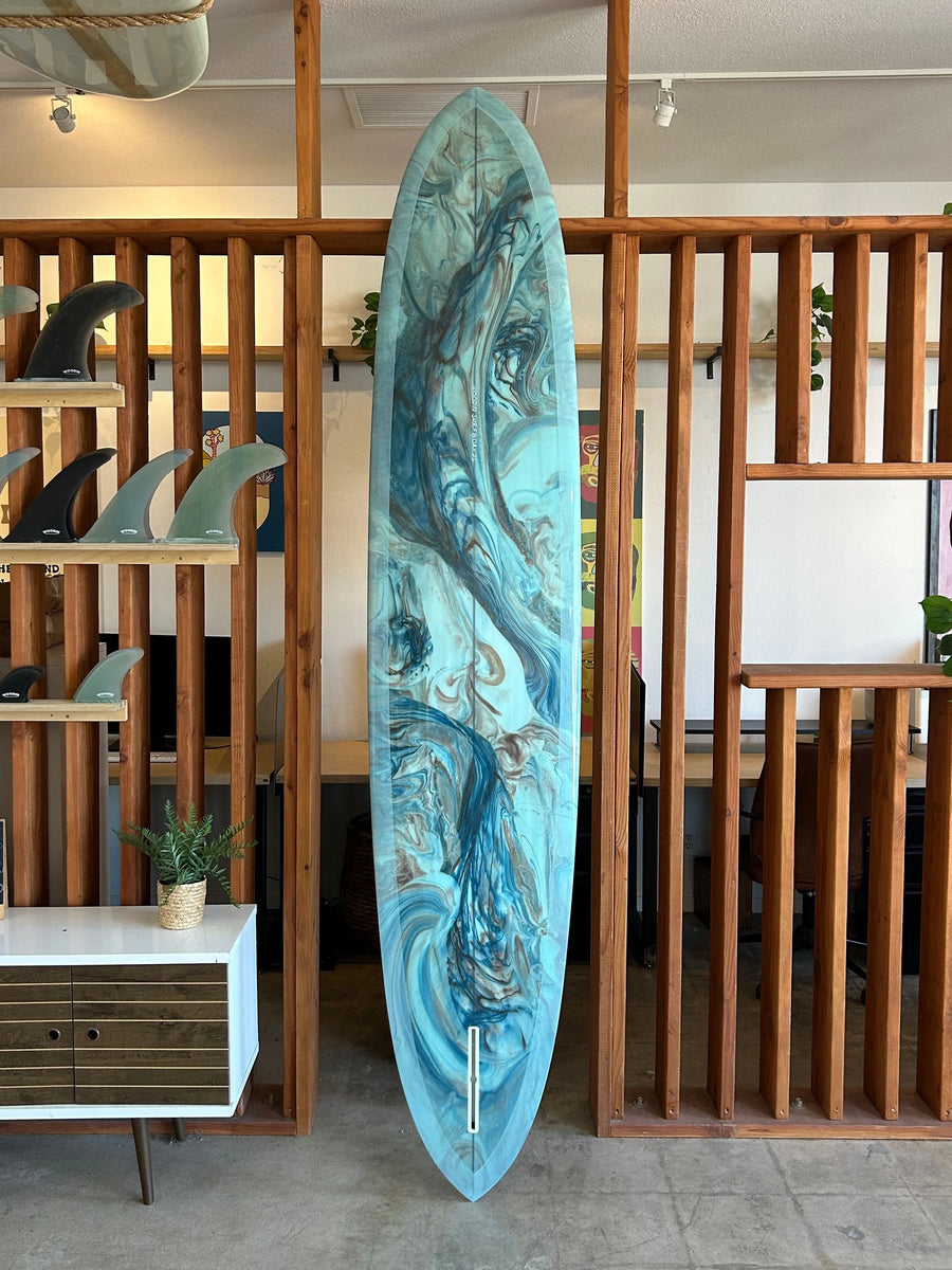 Woodin Surfboards | 9’6” Katana in Blue Heather Acid Longboard