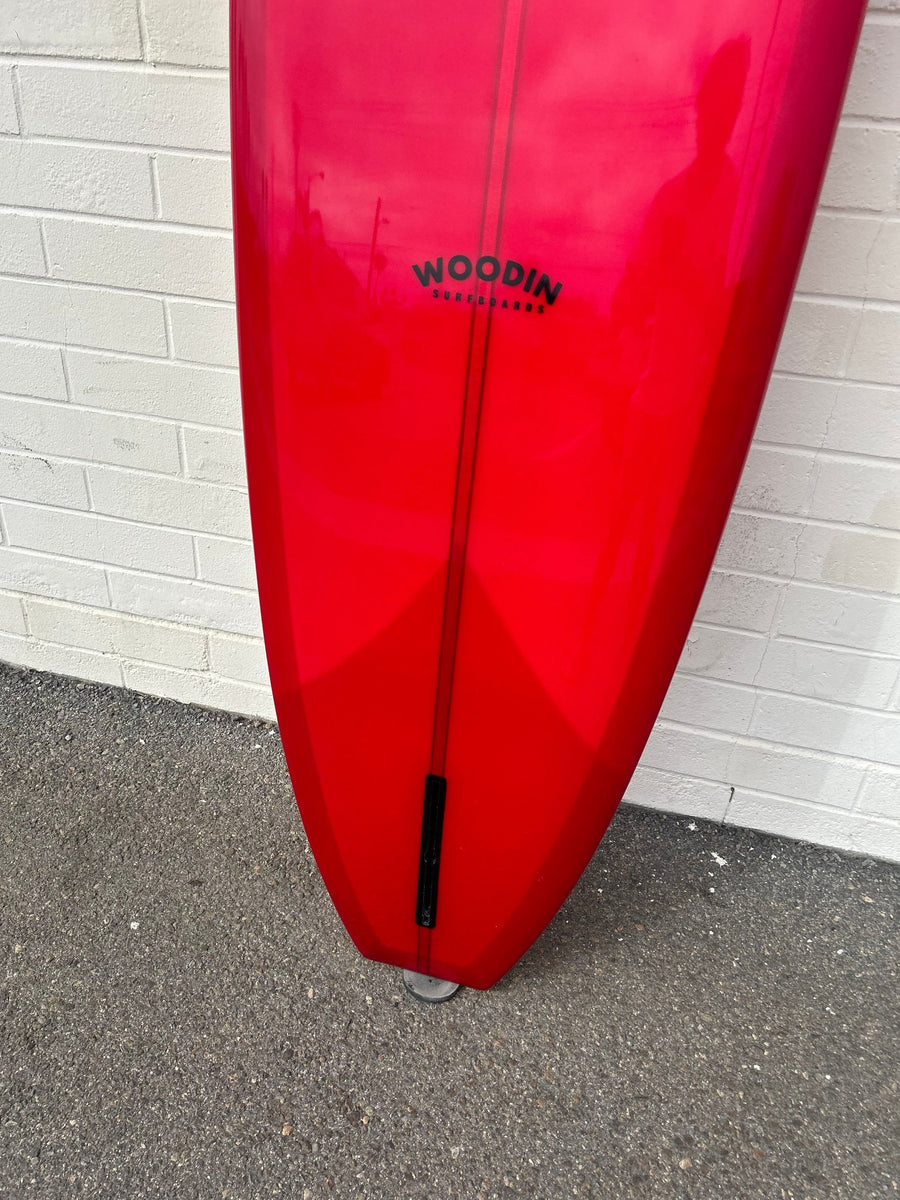 Woodin Surfboards | 9’6”  Free Ride Red Rose Longboard