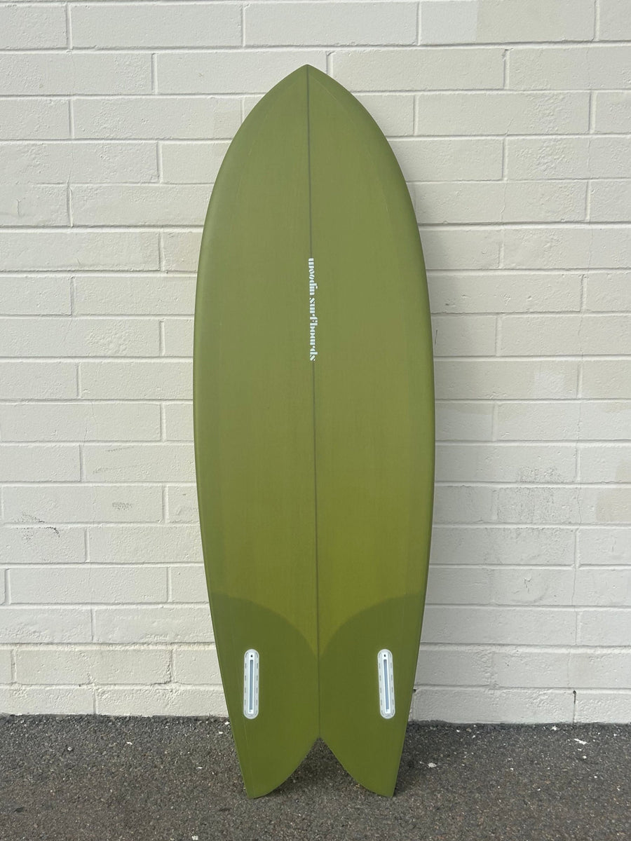 Woodin Surfboards | 5’5” Ziggy Star Fish Granny Smith Surfboard